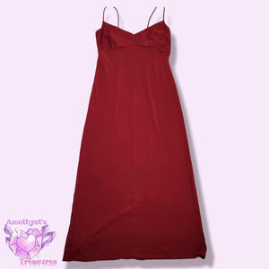 Bcbg Womens L Dresses Gown Red Spaghetti Strap Bandeau Vintage Column